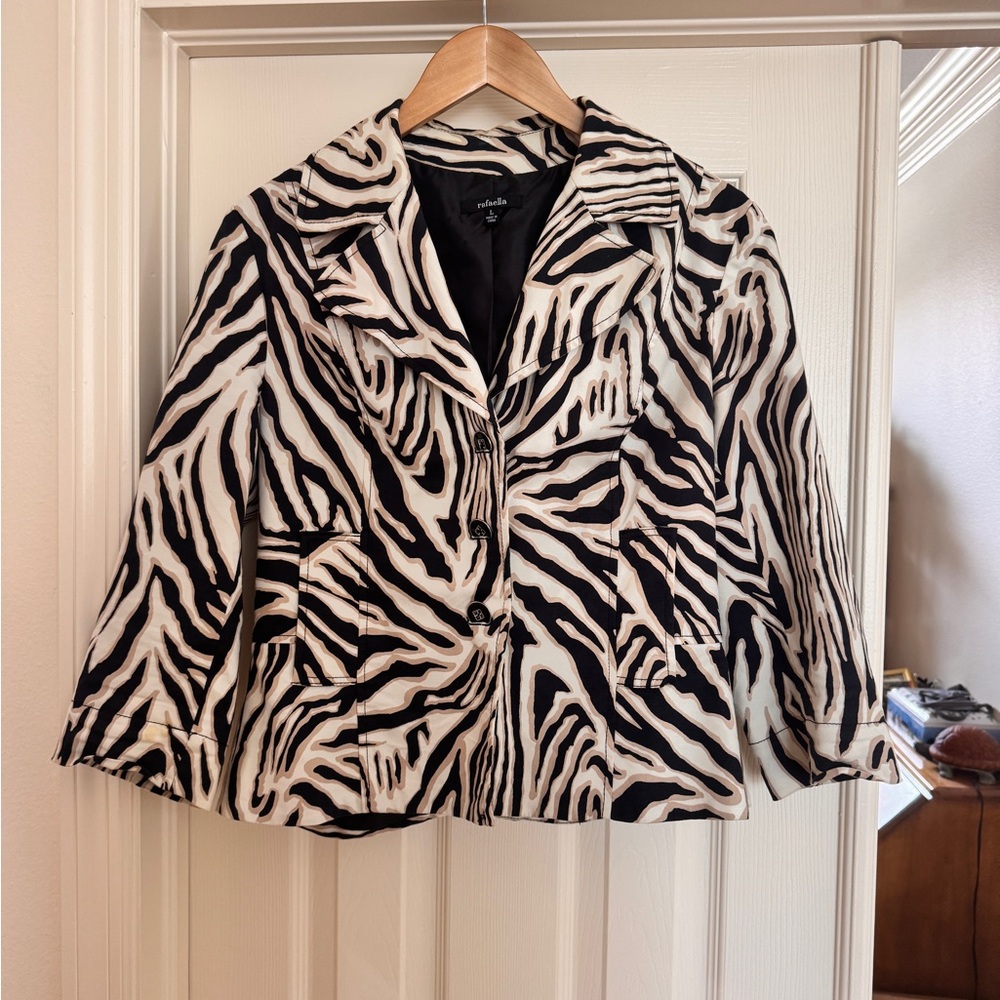 Rafaella Black Zebra Print Blazer and Skirt size 12